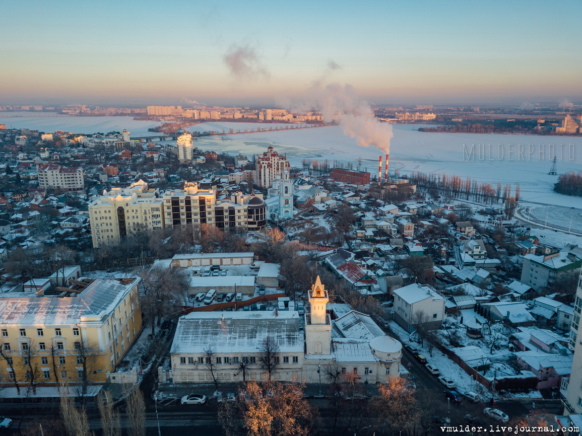 Зимний Воронеж с воздуха церковь, Бывшая, пожарная, смотрится, часть, корабль, Первый, линейный, конец, Красиво, немного, личку, Оформлено, помощью, «Обрамлятора», пишите, донат, панорам, понравились, поделиться