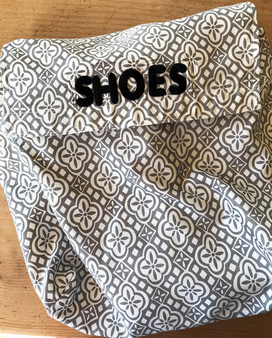 Creating with Joy DIY Travel Shoe Bag in 5 Minutes