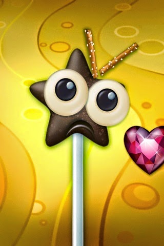 Drawing of star-shaped chocolate on a stick