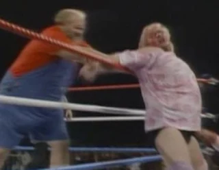WWF / WWE WRESTLEMANIA 2 - Uncle Elmer vs. 'Adorable' Adrian Adonis..yep, this happened