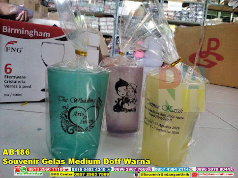 jual Souvenir Gelas Medium Doff Warna