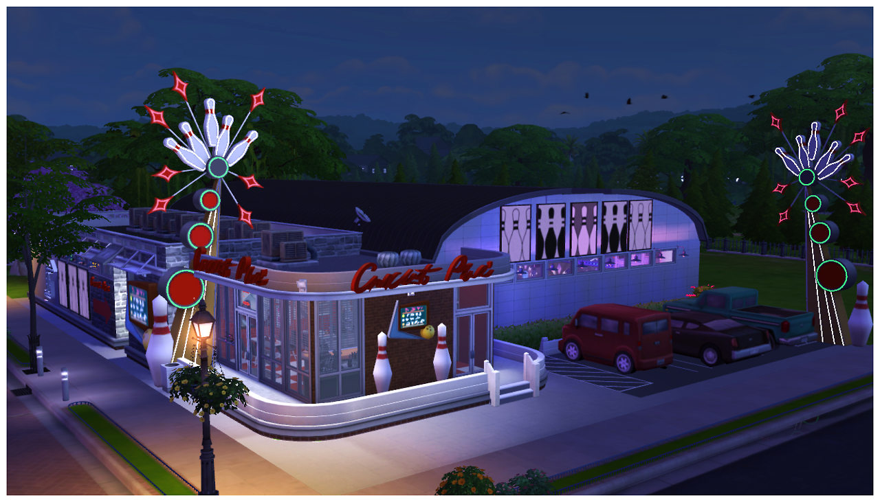 Sims 4 CC's The Best Howell Lanes Bowling Alley a Bowling Night NoCC