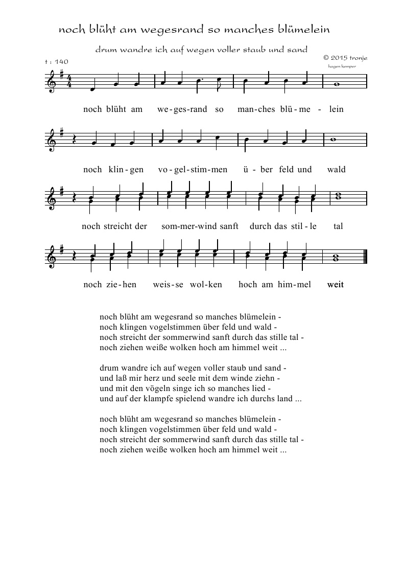 Lieder Saitenspiel Tronjes Blog Hagen Kemper Tronje Noch