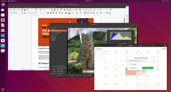Contoh Fitur Ubuntu 18.10 Fitur Terbaru Ubuntu Desktop 18.10 - Ubuntu Cosmic Cuttlefish