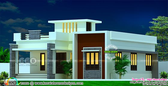 Single floor 2 bedroom attached house design