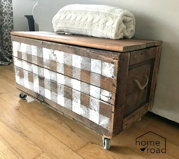 DIY Stenciled Storage From an Antique Crate. Homeroad.net