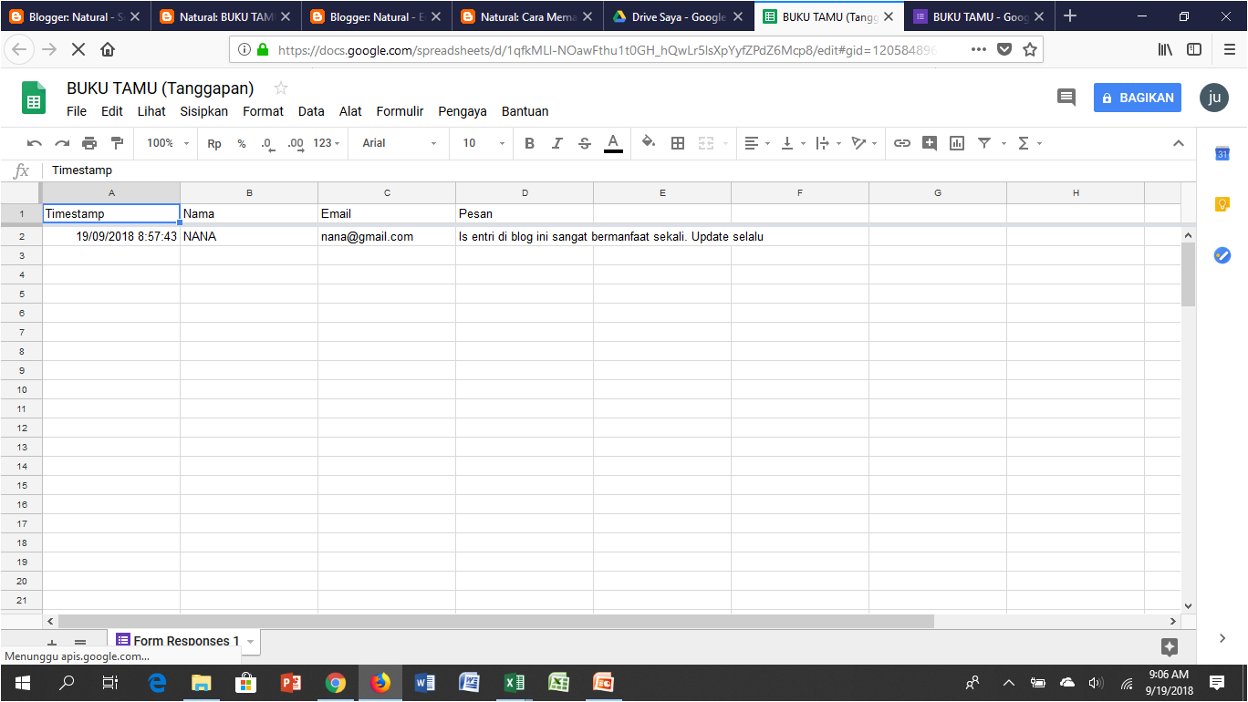MEMBUAT BUKU TAMU DENGAN MEMANFAATKAN GOOGLE DRIVE