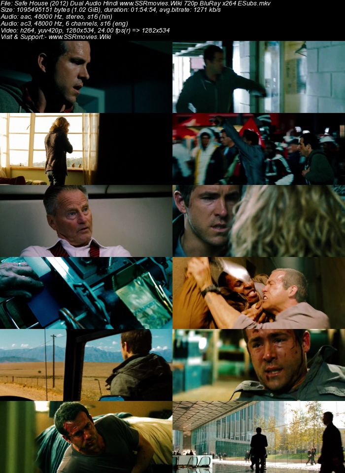 Safe House (2012) Dual Audio Hindi 720p BluRay x264 1GB ESubs Movie Download