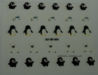 LadyQueen-Lady-Queen-Penguin-Nail-Stickers-QJ3D606