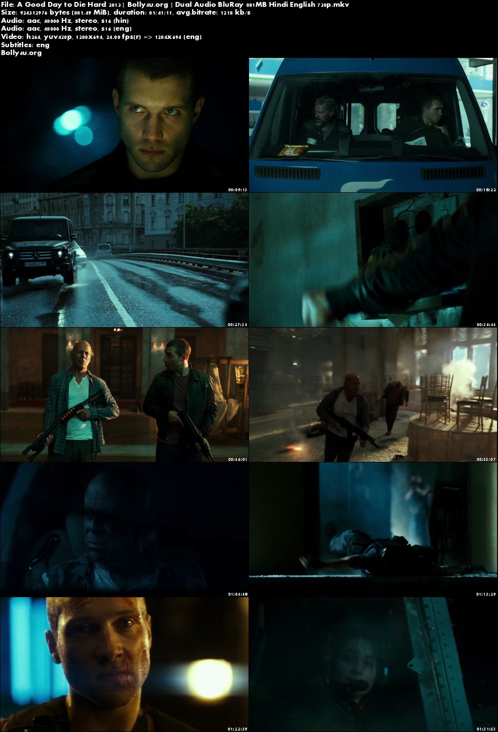 A Good Day to Die Hard 2013 BRRip 850MB Hindi Dual Audio 720p Download A Good Day to Die Hard 2013 BRRip 850MB Hindi Dual Audio 720p Download
