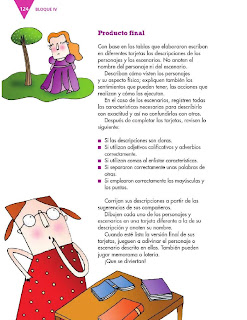 Apoyo Primaria Formación Español 3ro. Grado Bloque III Lección 11 Practica social del lenguaje 11, Describir escenarios y personajes de cuentos para elaborar un juego 