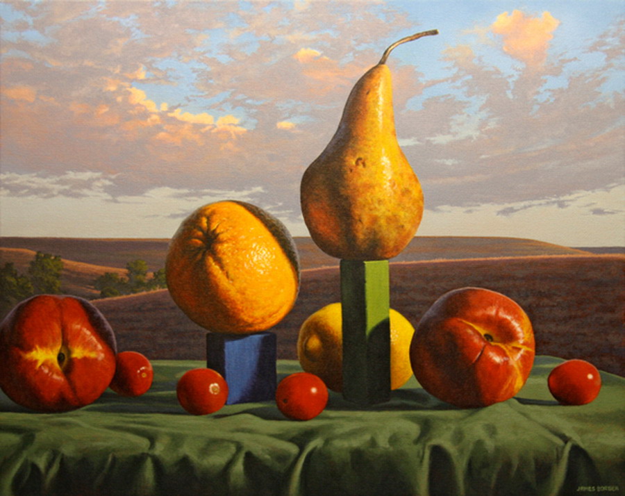 Imágenes Arte Pinturas: Bodegones De Frutas Con Paisaje De Campo, James