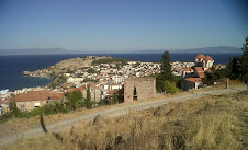 Vue du nord de Mytilene et des côtes Turques