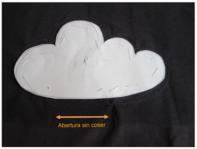 mis nancys, mis peques y yo, tutorial aplique camiseta con pompones, dejar abertura