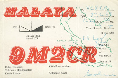 9m2cr Sejarah Radio Amatur Di Malaysia Melalui Kad QSL