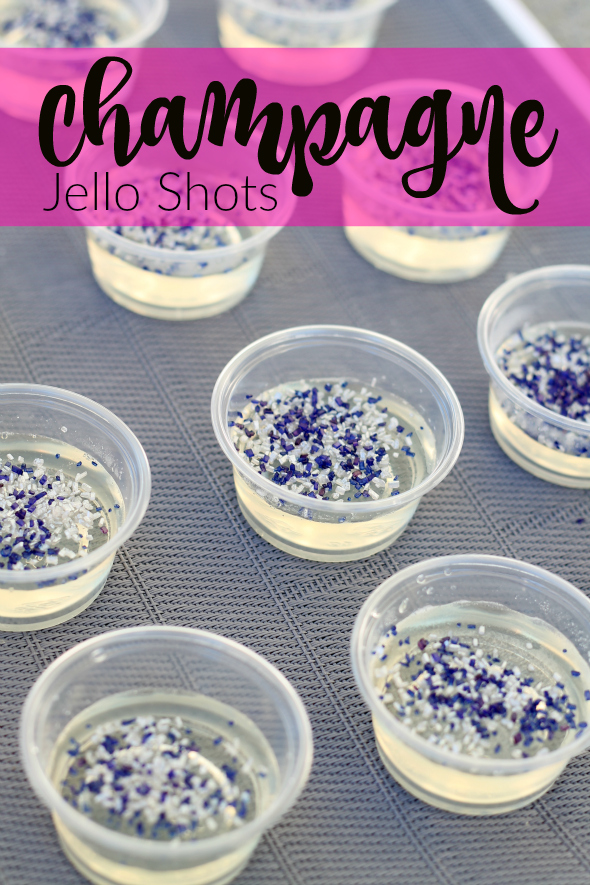 Champagne Jello Shots - perfect for any party, change sugar color to fit your theme.
