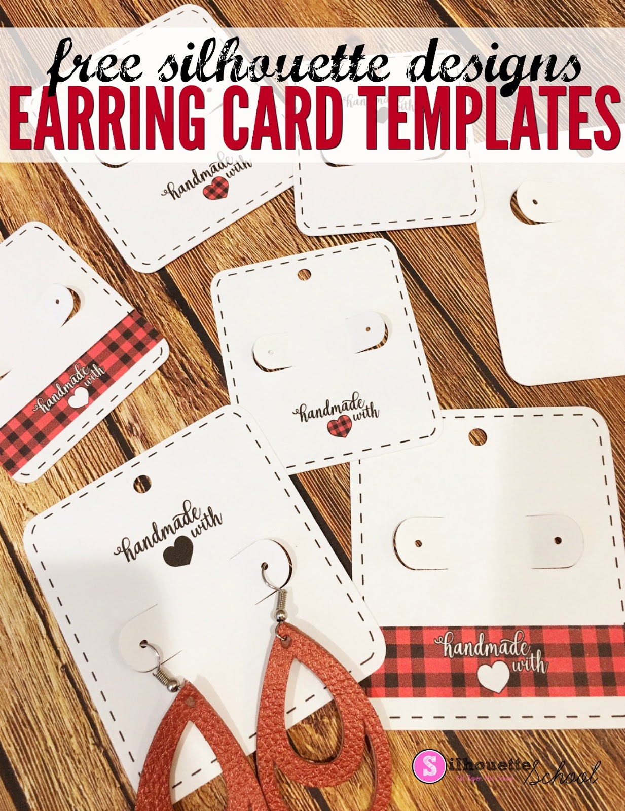 Free Silhouette Earring Card Templates (Set of 21) - Silhouette School Throughout Silhouette Cameo Card Templates