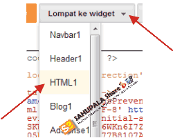 Cara Cepat Mencari Kode Tertentu di Edit HTML Template SAHUPALA Share