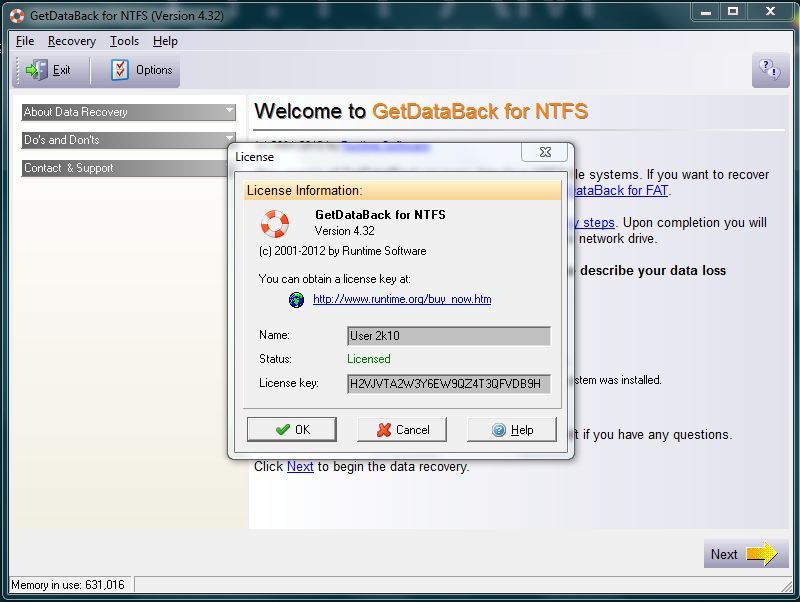 Ключ getdataback for ntfs