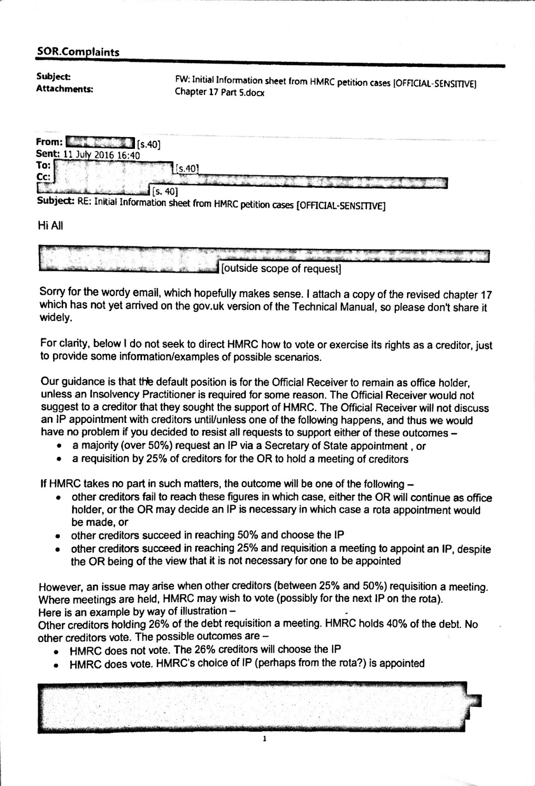 Insolvency Compliance Reviews Compliance On Call Copy of email