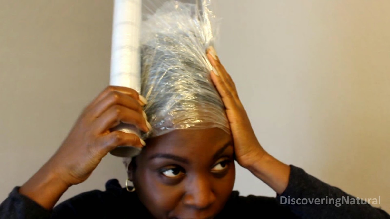 How to Saran Wrap Roller Set to Straighten Natural Hair