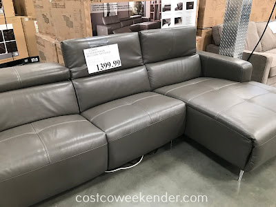 Relax in your living room or family room on the Leather Power Reclining Sectional