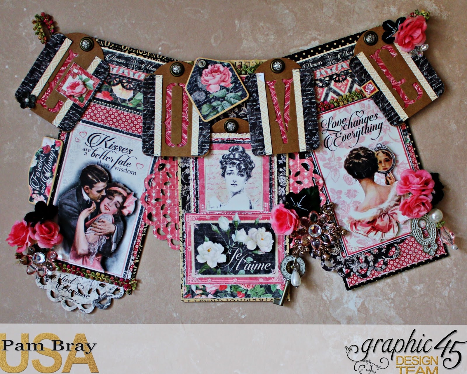 Pam Bray Designs A Girl With Flair Mon Amour Love Banner With