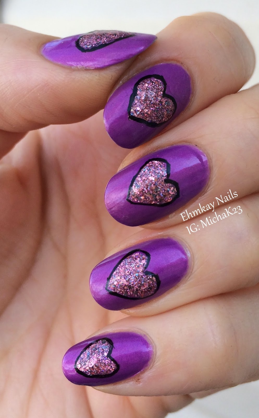 ehmkay nails Heart Cut Outs with BlueEyed Girl Lacquer