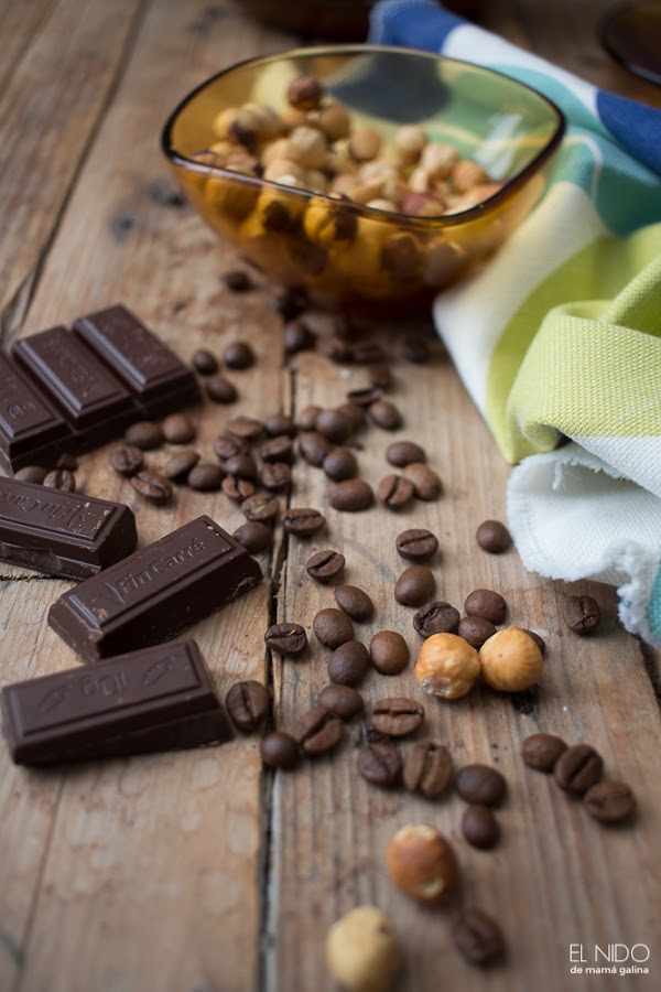 hazelnuts and cocoa cream with coffee