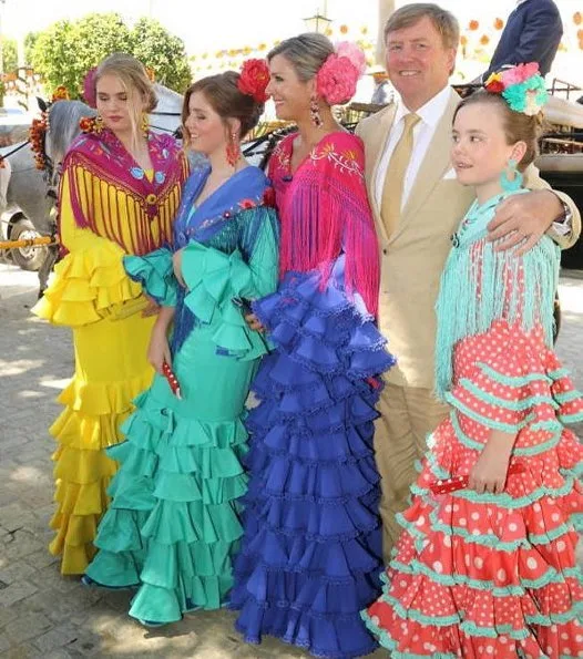 Queen Maxima, Princess Catharina-Amalia, Princess Ariane, Princess Alexia wore Fabiola Flamenco dresses