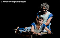 Blood Wedding play during Summer Theatre Festival 2011 @ National School of Drama, Delhi : Posted by VJ SHARMA on www.travellingcamera.com : Here is PHOTO JOURNEY through BLOOD WEDDING play of Summer Theatre Festival 2011 @ National School of Drama, DelhiBlood Wedding is a tale of a community of people who are bound passionately to the savage landscape in which they live and toil in order to grow and nourish life. However, mixed with this beauty and vitality is a poinonous history of family feuds, and most young women must endure a lifetime of windowhood and bitterness as they watch generations of young men grow old enough to fall in love, procreate  and bleed on the end of another young man's knife. There is a sense of inevitable tragedy linked with what it means to be a passionate Spaniard in Lorca's work. What he tells us is  that in order to feel this 