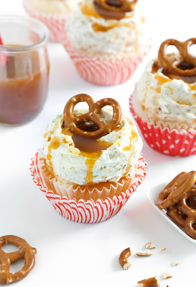 Pretzel Frosting Cupcakes from the Cookies & Cups Cookbook! Sprinkle Bakes