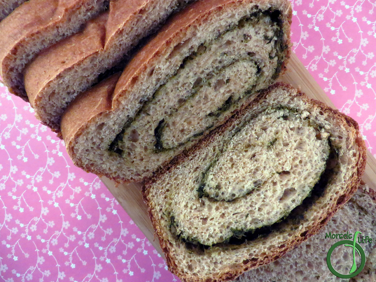 Morsels of Life - Pesto Swirl Bread - A savory pesto swirl bread with loads of flavor.