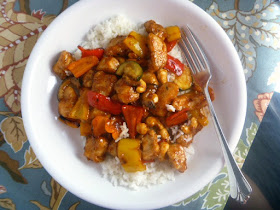 A sweet and spicy stir fry dish that will have you dreaming of Jamaica!  Jamaican Jerk Chicken Stir Fry - Slice of Southern
