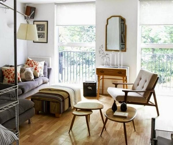 Interior design designer living room with nest tables