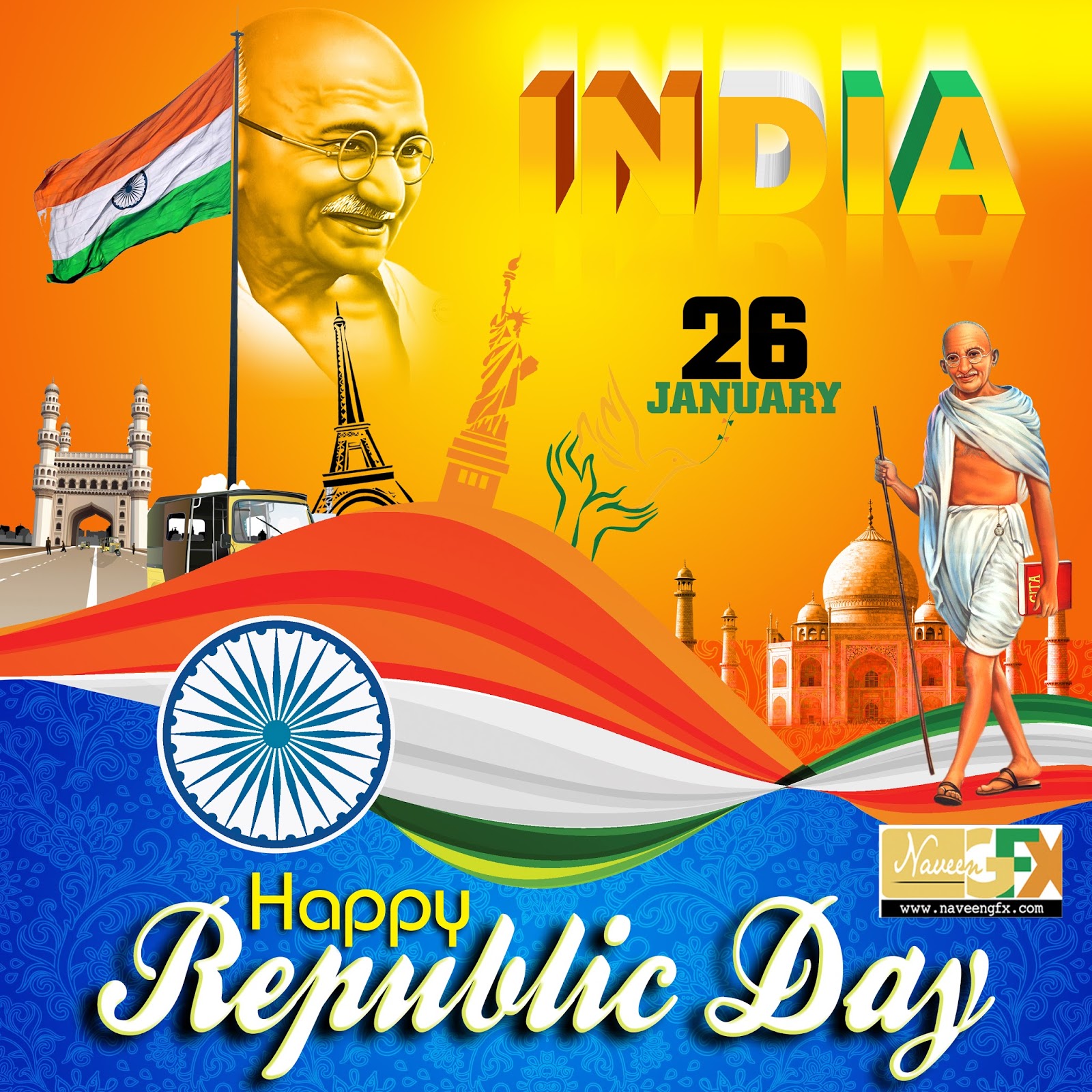 Republic Day Poster Design Psd Template Free Download