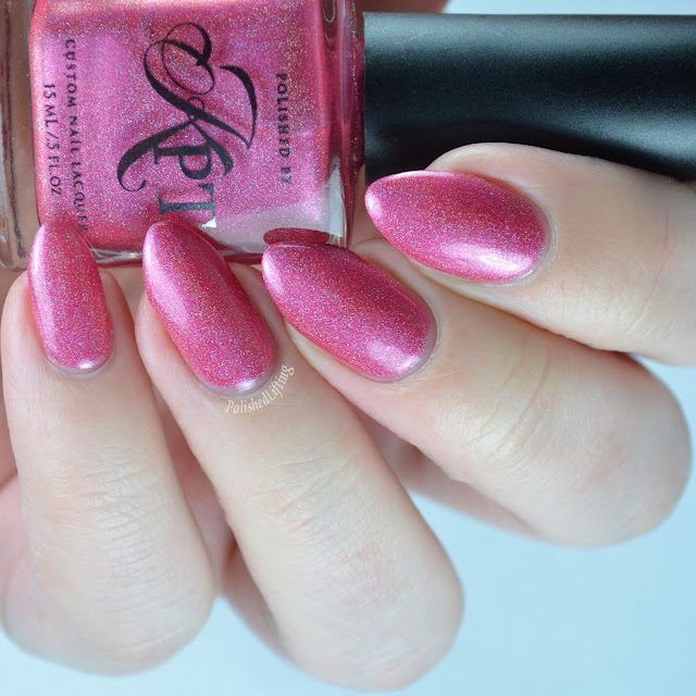 Raspberry pink holographic nail polish