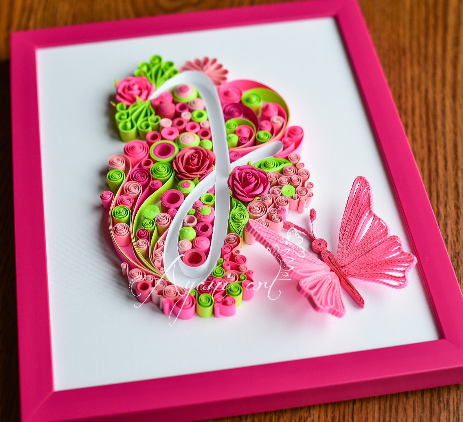 Ayani art Quilling Typography Quilling J Letter