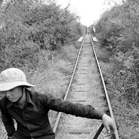 The road and bamboo train