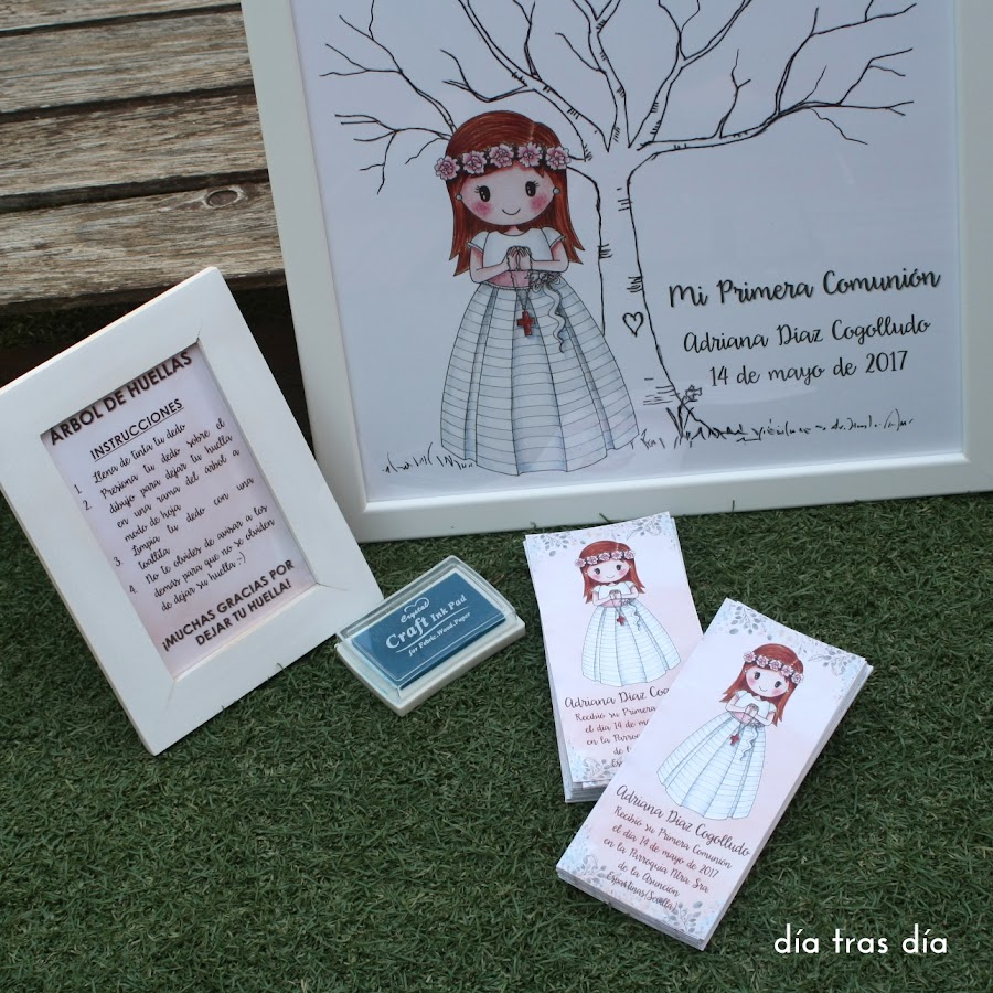 Árbol huellas Primera Comunión personalizado