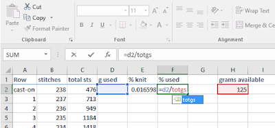Tossing the Stash: Estimating shawl yardage requirements using Excel