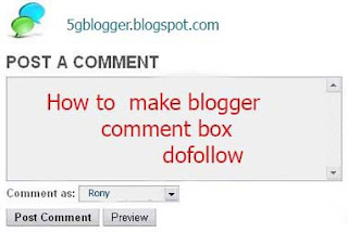 how to dofollow comment box in blogger