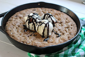 Bacon Chocolate Chip Skillet Cookie recipe from Served Up With Love