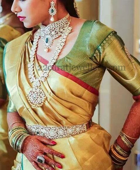 Diamond Jewelry Adorned by South Indian Bride - Jewellery Designs