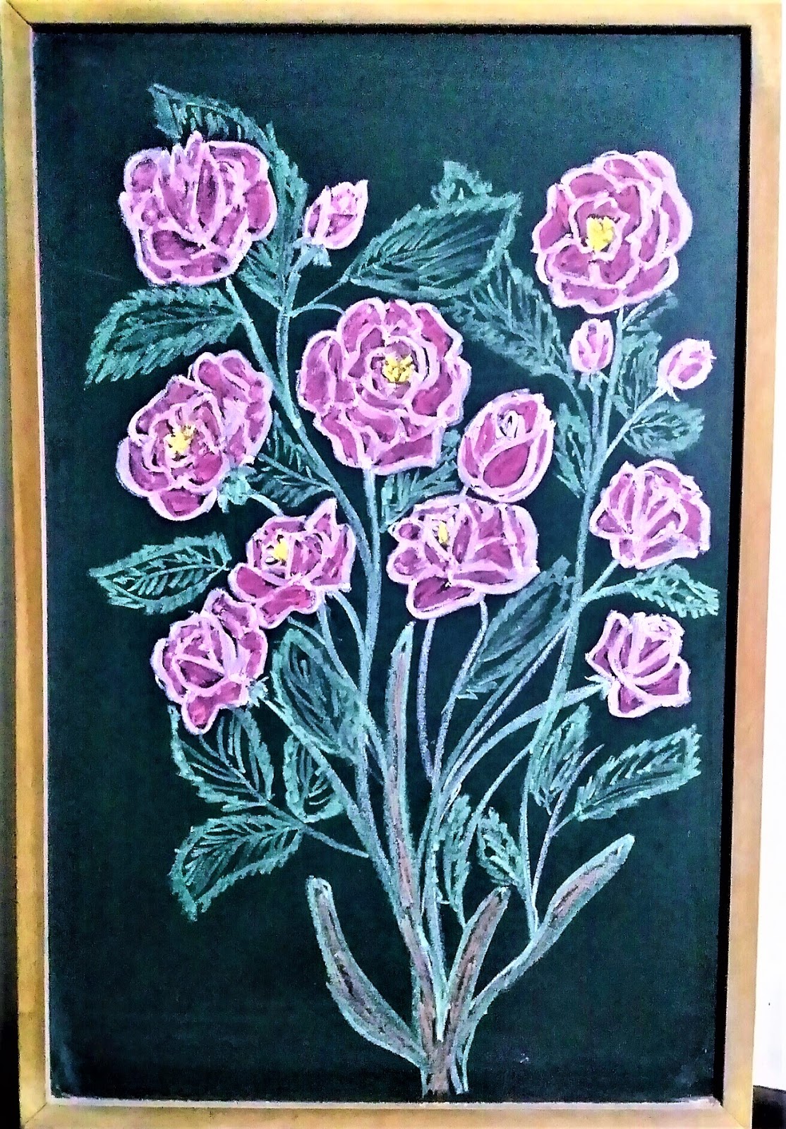My Art Scrapbook My Chalk Drawings ROSES (my flower collection) 081318