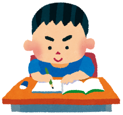 勉強をする男の子のイラスト: 無料イラスト かわいいフリー素材集