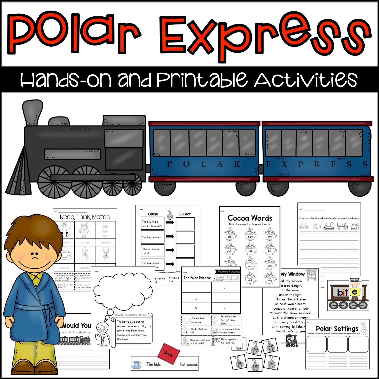 Sarah's First Grade Snippets Polar Express Activities for First Grade with a FREEBIE