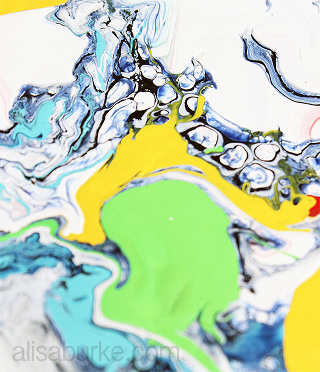 a peeking inside my process: playing with pour painting