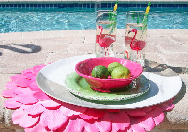 Summer Flamingo Pool Party Bar with Pier 1 by The Celebration Stylist