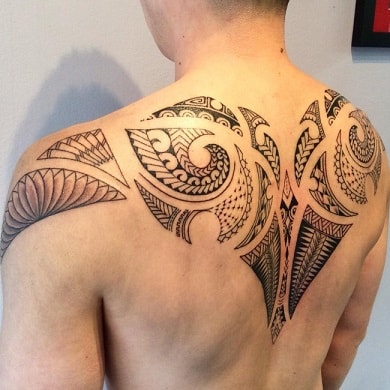 polynesian back tattoo
